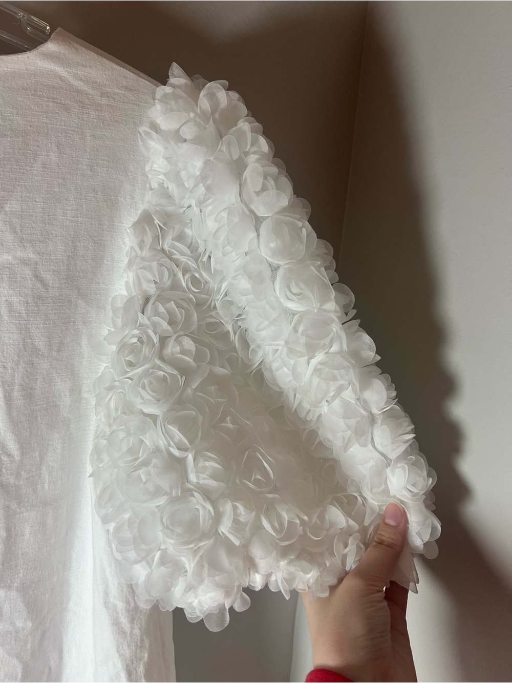 Entro NEW White Rose Sleeve Cotton Mini Dress Bridal Preppy Bachelorette Sz L - Picture 9 of 10